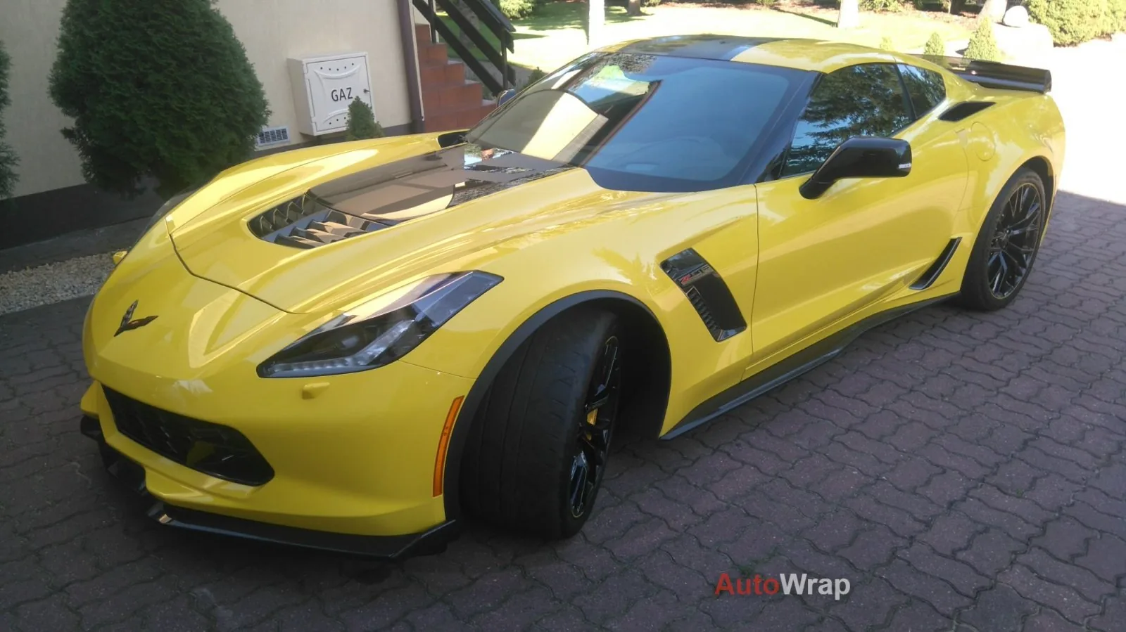 Żółta Chevrolet Corvette po aplikacji folii ochronnej PPF